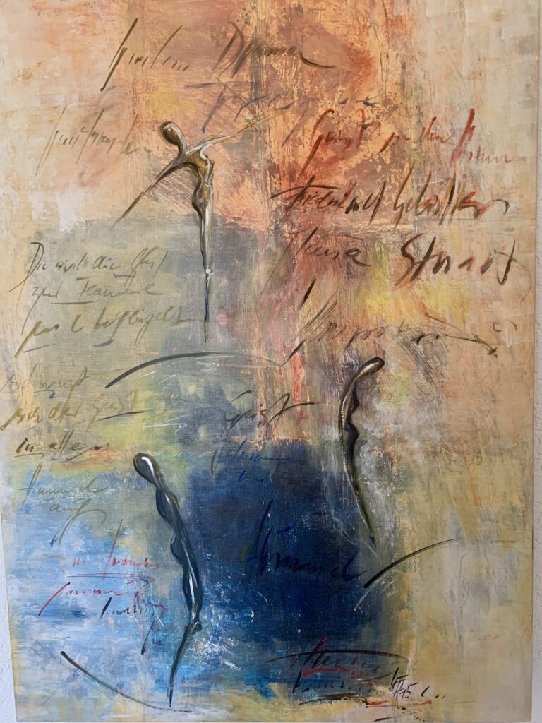 Maria Stuart, 2015
      Acryl auf Leinwand 
      frei nach Schiller
      60 x 120 cm

